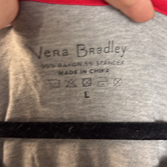 Vera Bradley Gray and Red Polar Bear Pajama Top - Picture 2 of 5